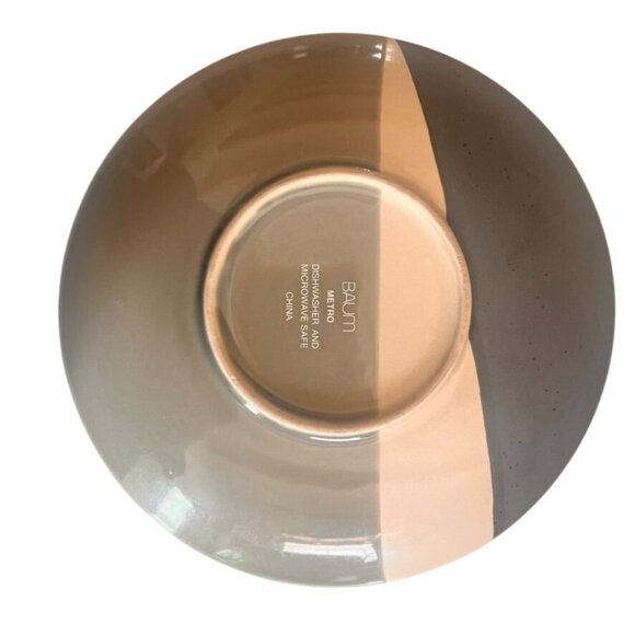 3 Baum Bros. Metro Salad Plates 8.5"  Gray, Biege, Green Minimalist Discontinued - Picture 4 of 4